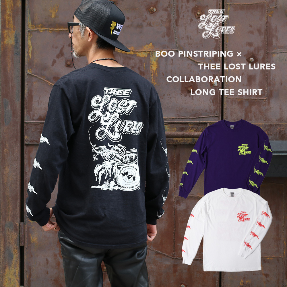 BOO PINSTRIPING × THEE LOST LURES 長袖 メンズ Tシャツ ロン