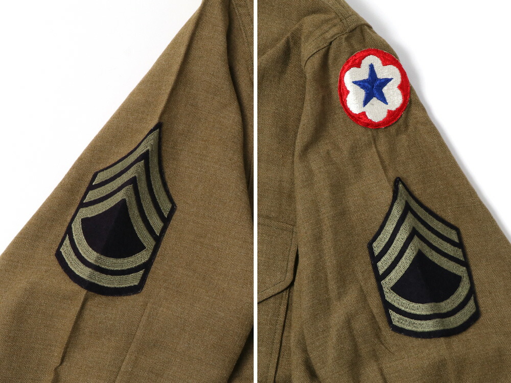 VINTAGE 1940's US ARMY WOOL SHIRTS ウールシャツ パッチ付き VINTAGE 1940's US ARMY WOOL SHIRTS ウールシャツ パッチ付き