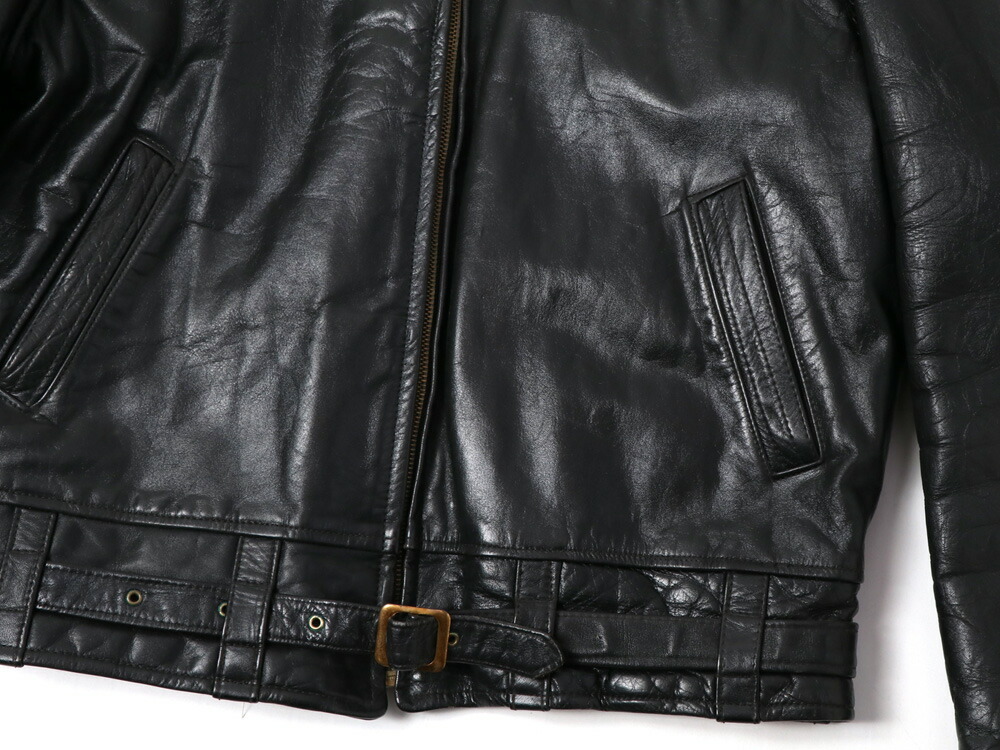 1960's Unknown Leather Jacket with Mouton Lining ヴィンテージ 
