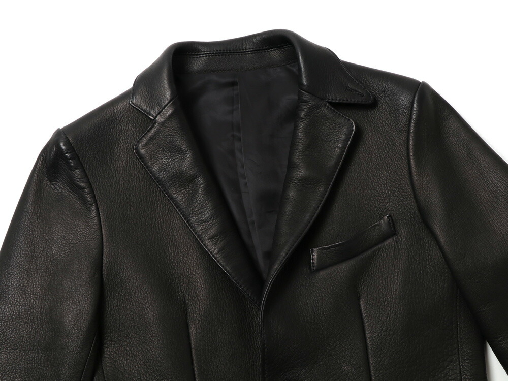 Y'2 LEATHER ワイツーレザー DEER SKIN 2BUTTON JACKET DJ-22 鹿革 ディアスキン レザージャケット テーラード  Black ブラック 黒 日本製