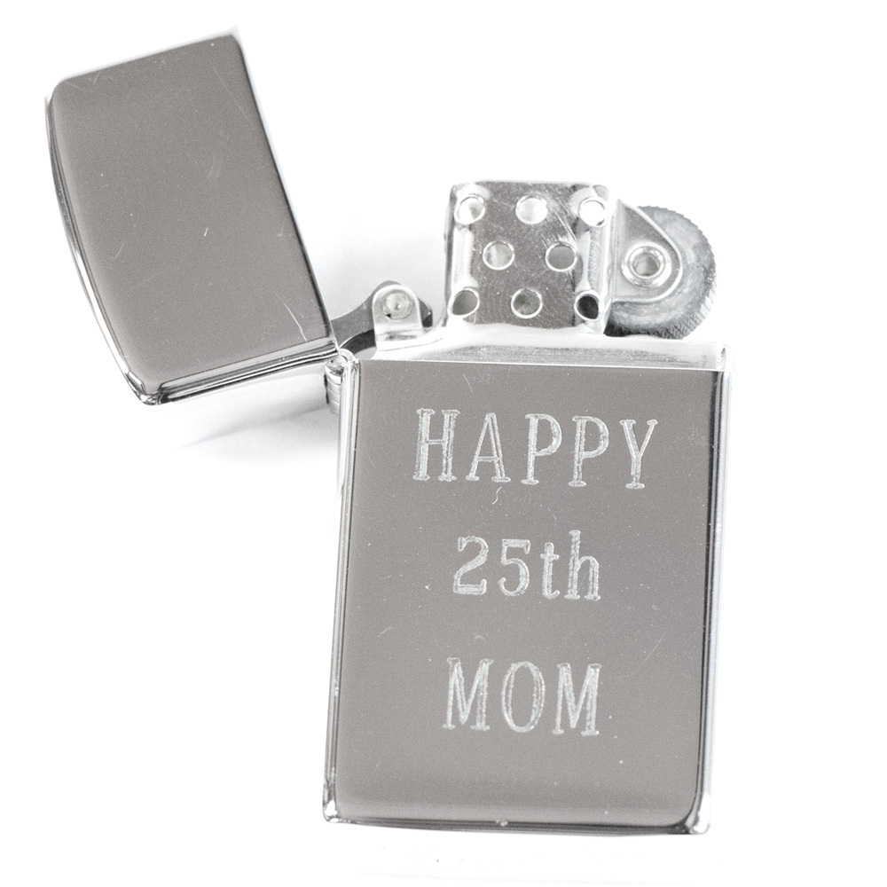 ZIPPO ヴィンテージ スリムオイルライター HAPPY 25th MOM ジッポー