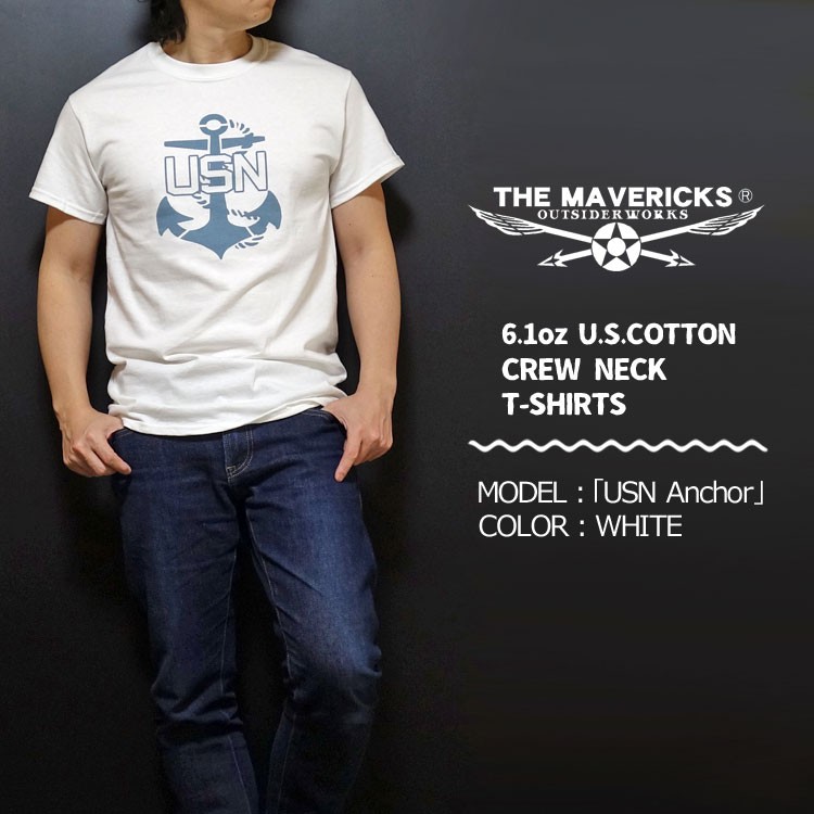 Tシャツ メンズ ミリタリー 米海軍 USN 錨マーク THE MAVERICKS