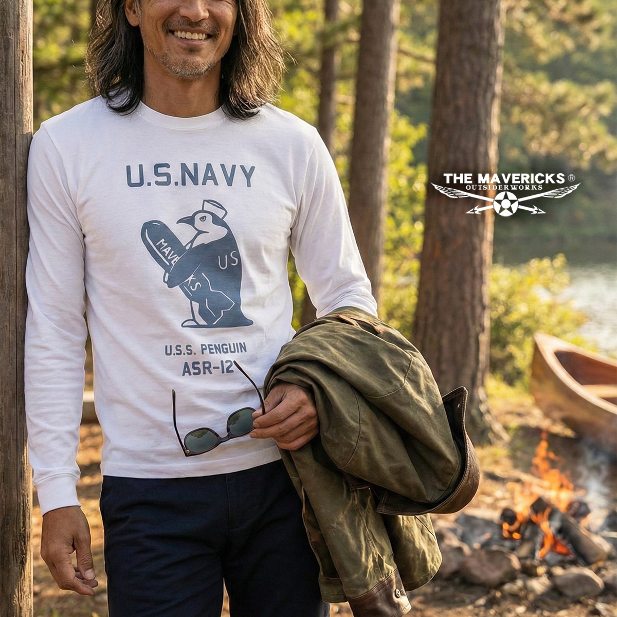 極厚 スーパーヘビーウェイト ミリタリー メンズ 長袖 Tシャツ 米海軍
