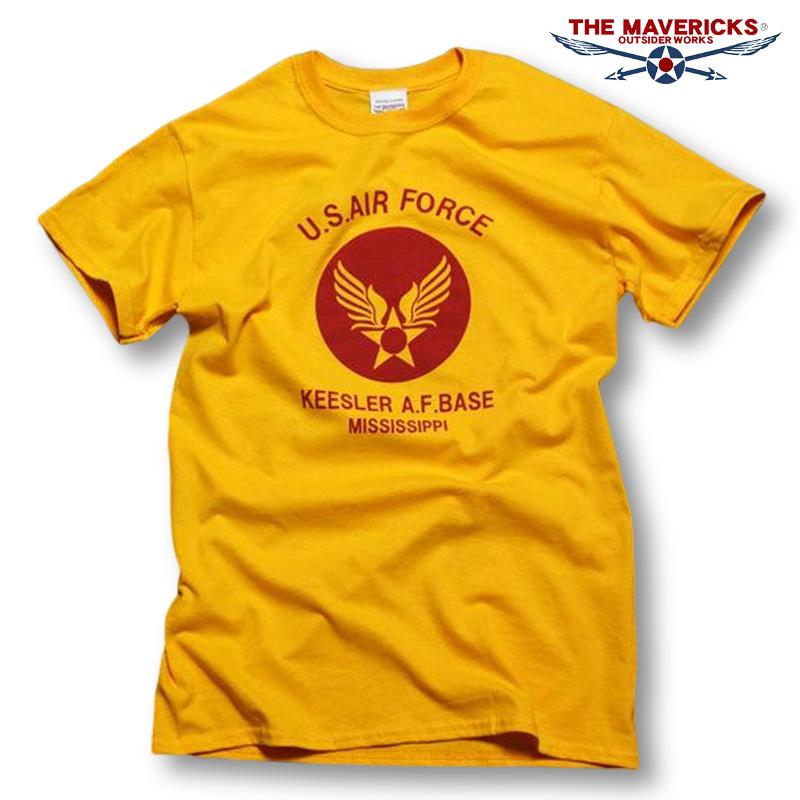 THE MAVERICKS ブランド ミリタリー Tシャツ メンズ 半袖 アメカジ USAF エアフォース 白 ホワイト｜mavericks｜07
