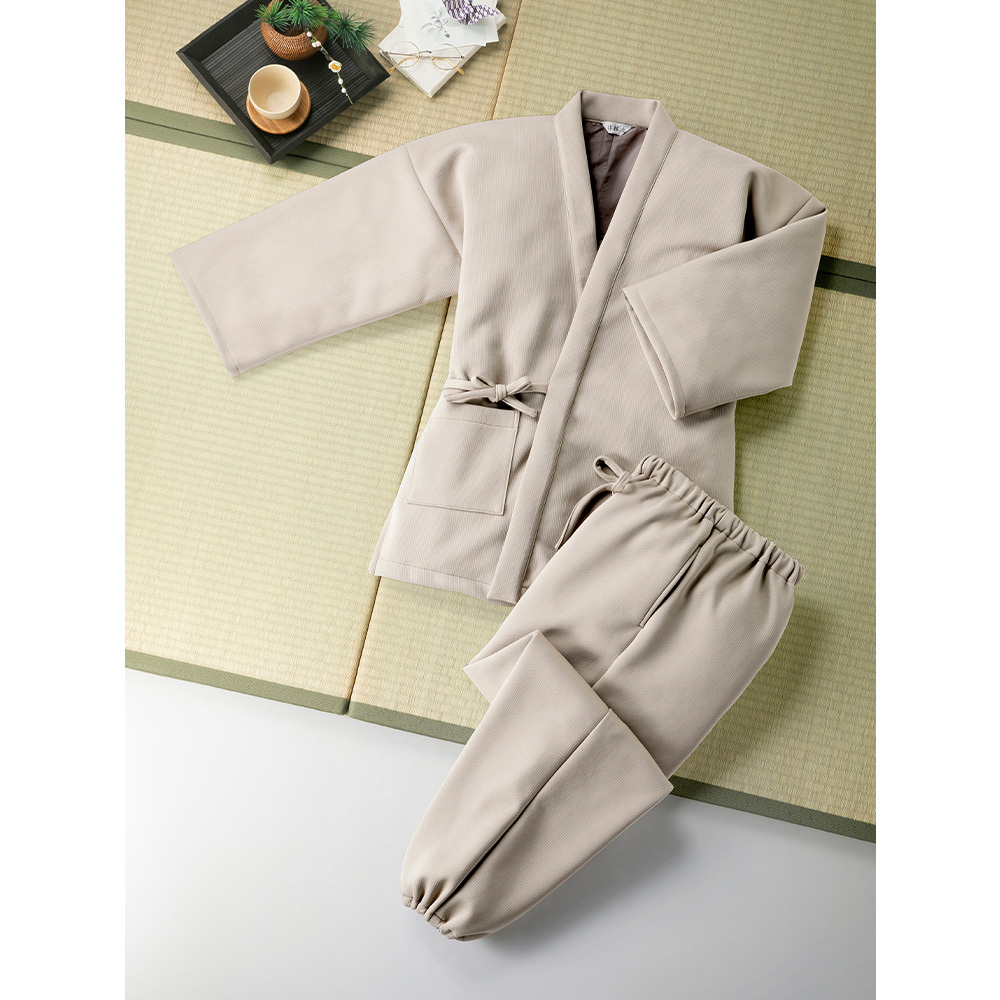 日本製 暖か裏起毛作務衣 上下セット 36269/メンズ レディース 男女