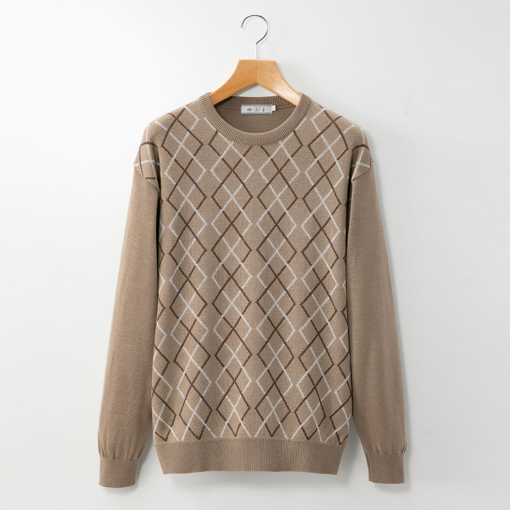 メンズ クルーセーター 日本製 アーガイル柄 mij エムアイジェイ JN
