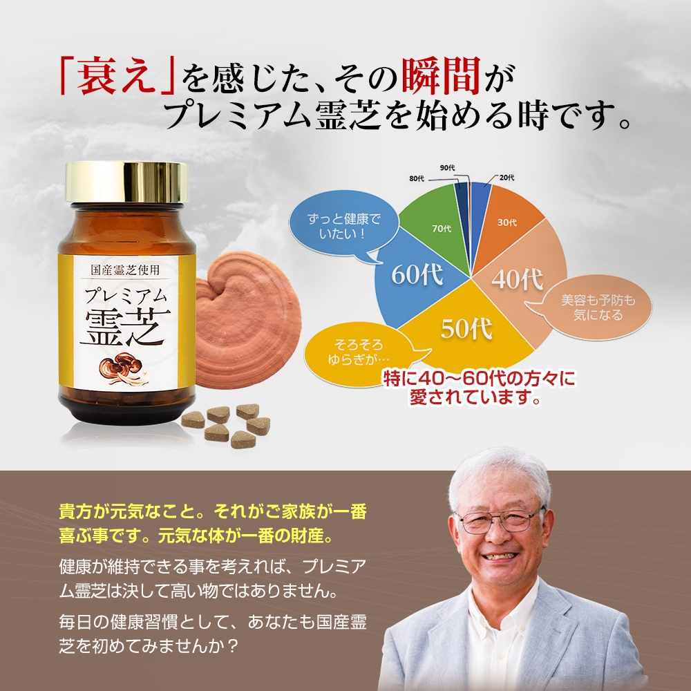 高濃度抽出 国産 長野県産 プレミアム 霊芝 サプリメント 酪酸菌 β