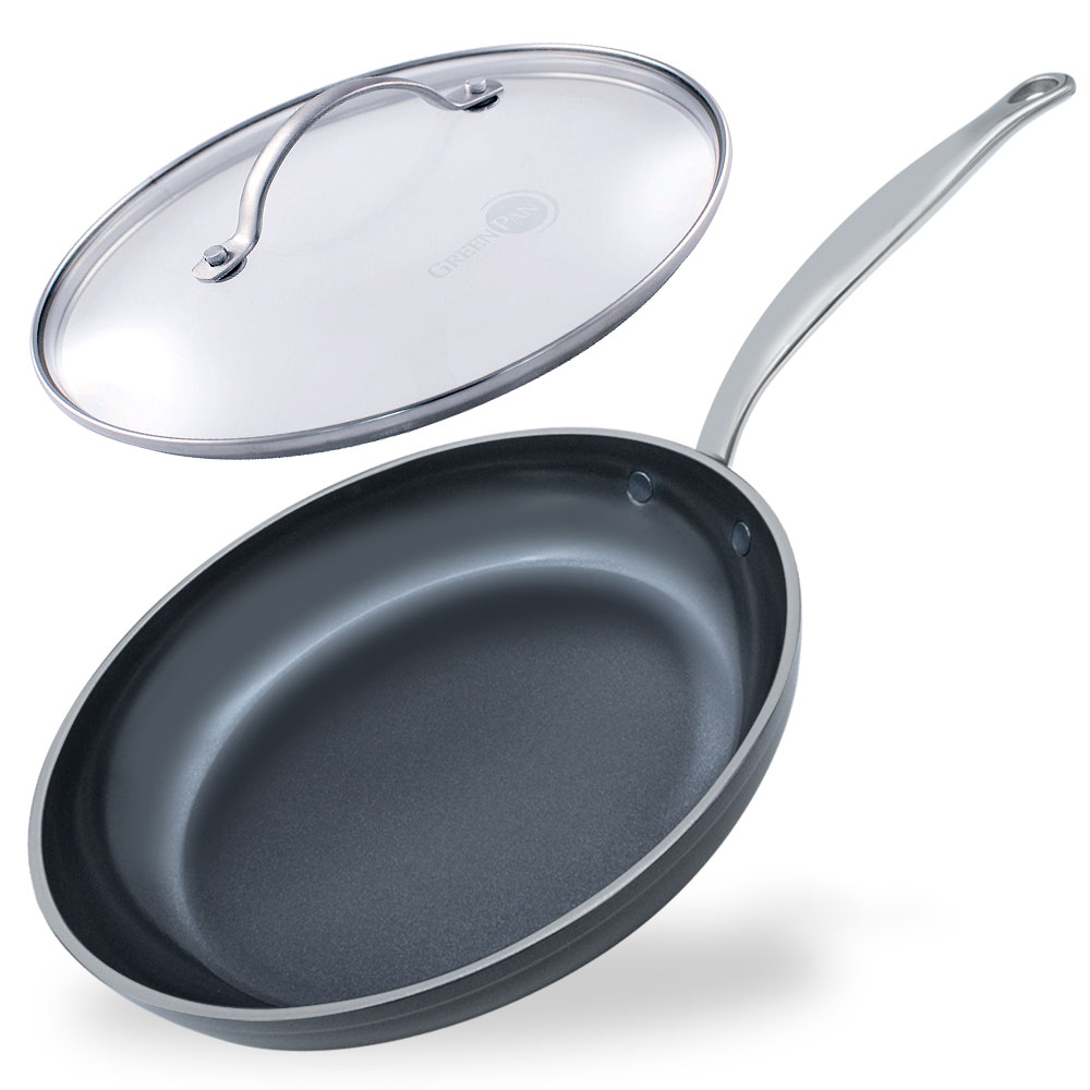 フライパン 24cm（専用ガラス蓋付）最新型 グリーンパン フッ素不使用