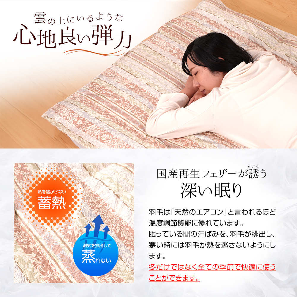 アウトレット】在庫処分の為、50％OFF！敷きパッド フェザー100