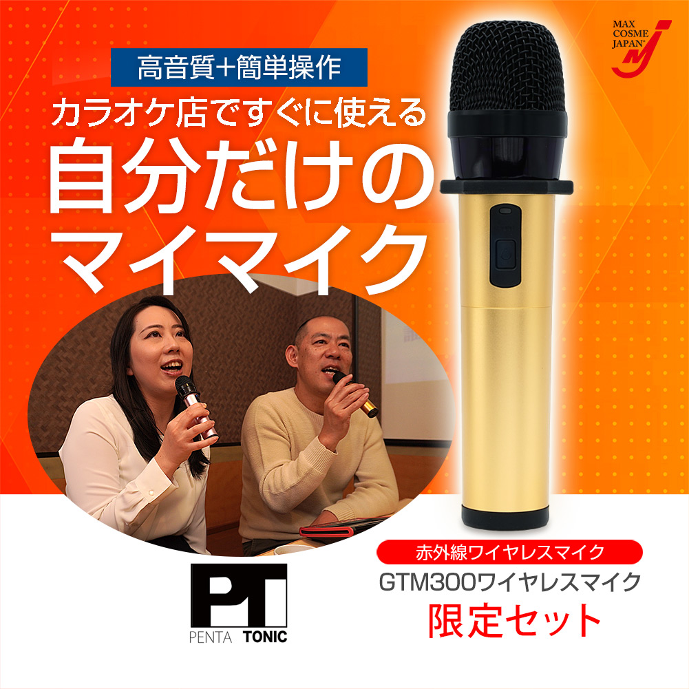 カラオケ店専用 ワイヤレスマイク GTM300 約6時間 簡単接続 充電式