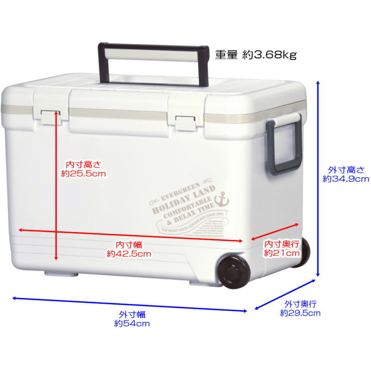 クーラーボックス 27L 日本製 大容量 軽量 ホワイト コンパクト 保冷