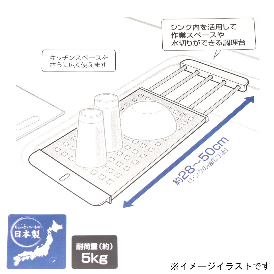 スライド式シンク調理台 シンクラック 水切りプレート 水切り