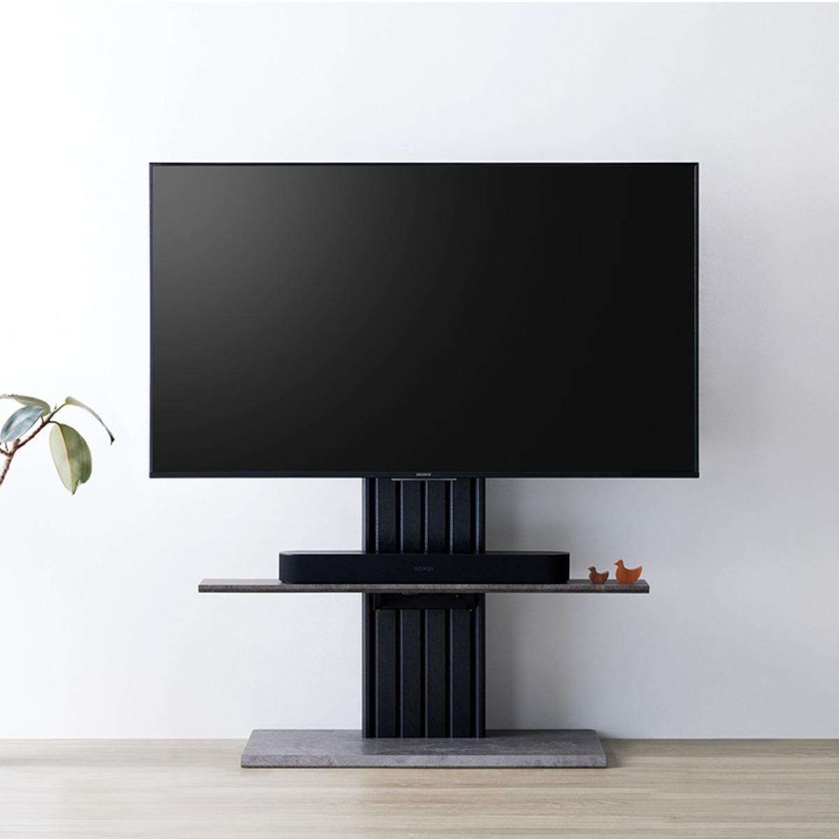 テレビスタンド 高さ調整可能 ブラック テレビスタンド 壁寄せ テレビ台 高さ調整 角度調整機能 棚板付