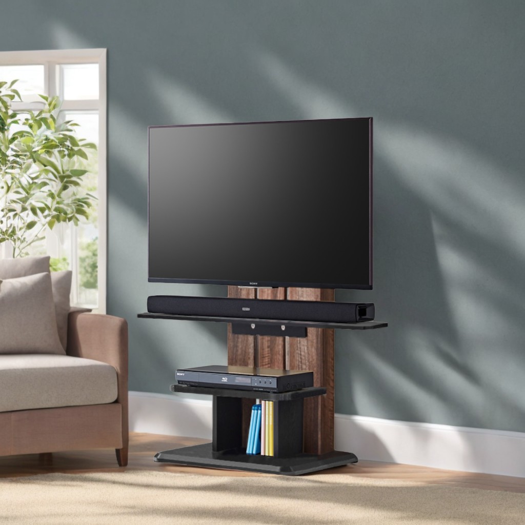 【名古屋受渡】天然木 テレビスタンド ハイタイプ　ブラウン Amazon | 【ナリタカストア】テレビスタンド ハイタイプ 壁掛け