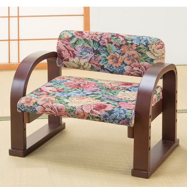 正座椅子 立ち上がりやすい 和座椅子 和室用 法事用 天然木 肘付き 日本製 正座の苦手な人向け