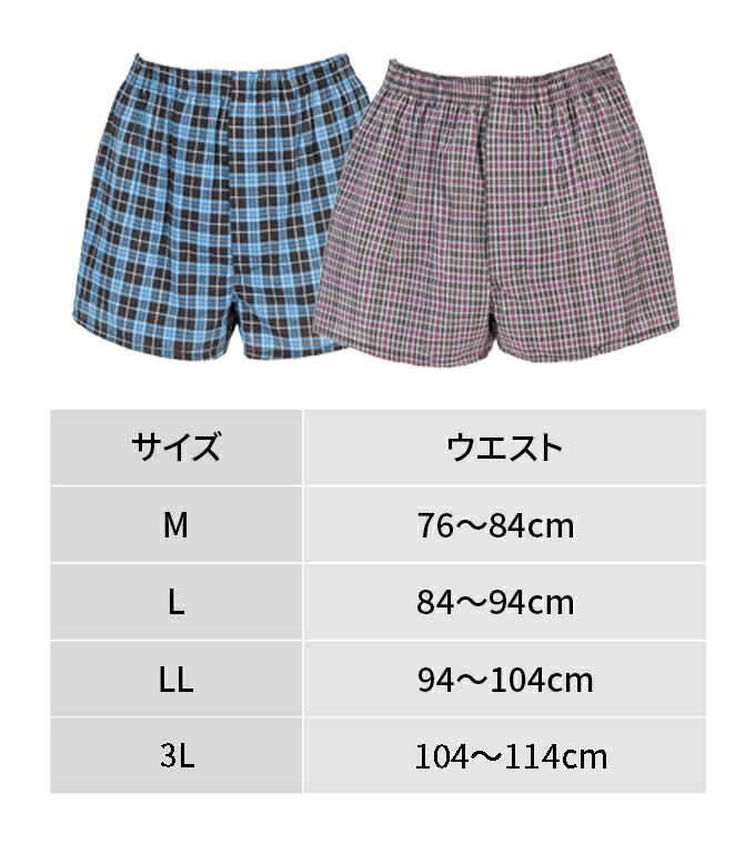 さわやか安心トランクス 同サイズ2色7枚組 尿漏れトランクス 失禁