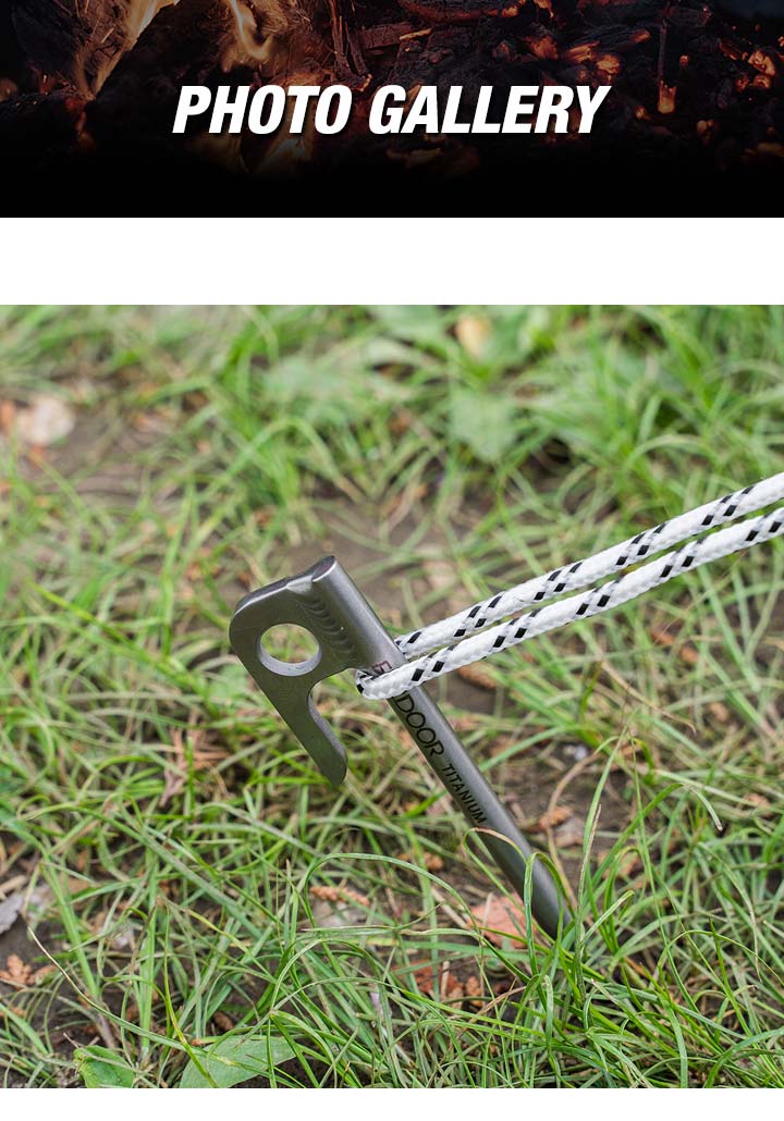 FIELDOOR チタンペグ 20cm 8本セット 頑丈 軽量 チタン製