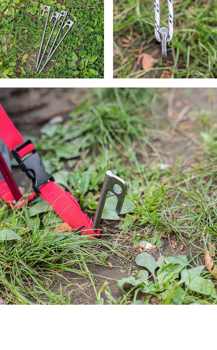 FIELDOOR チタンペグ 20cm 8本セット 頑丈 軽量 チタン製