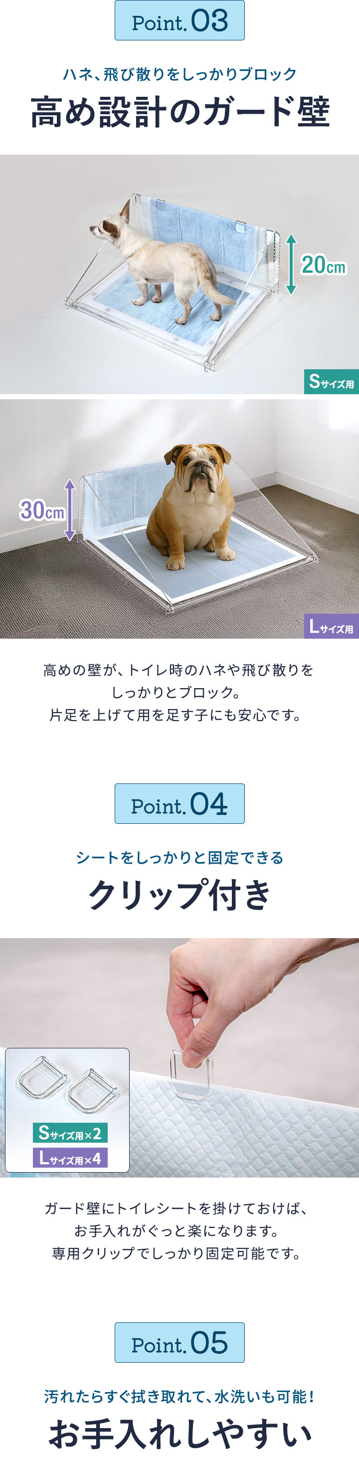 ペットアクリルトイレ　DAIHUKUtype飛散ガード付き　オーダーメイド 犬 アクリルペットトイレ トレー 専用 飛散防止ガード Sサイズ