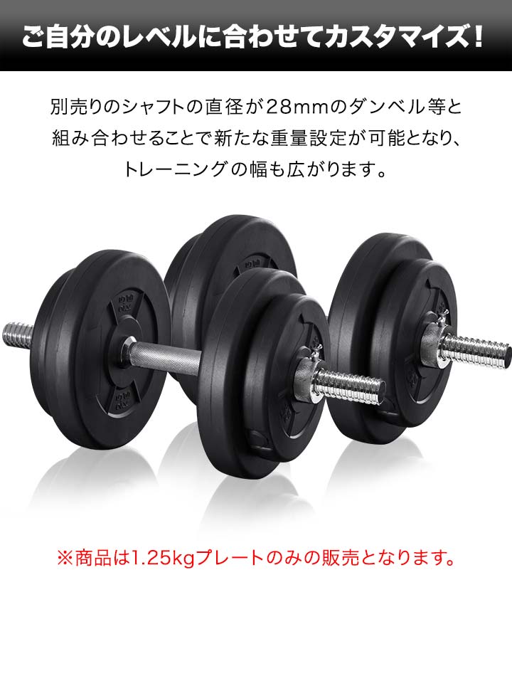 セメントダンベルセット 10kg×2セット a09885 用 1.25kgプレート