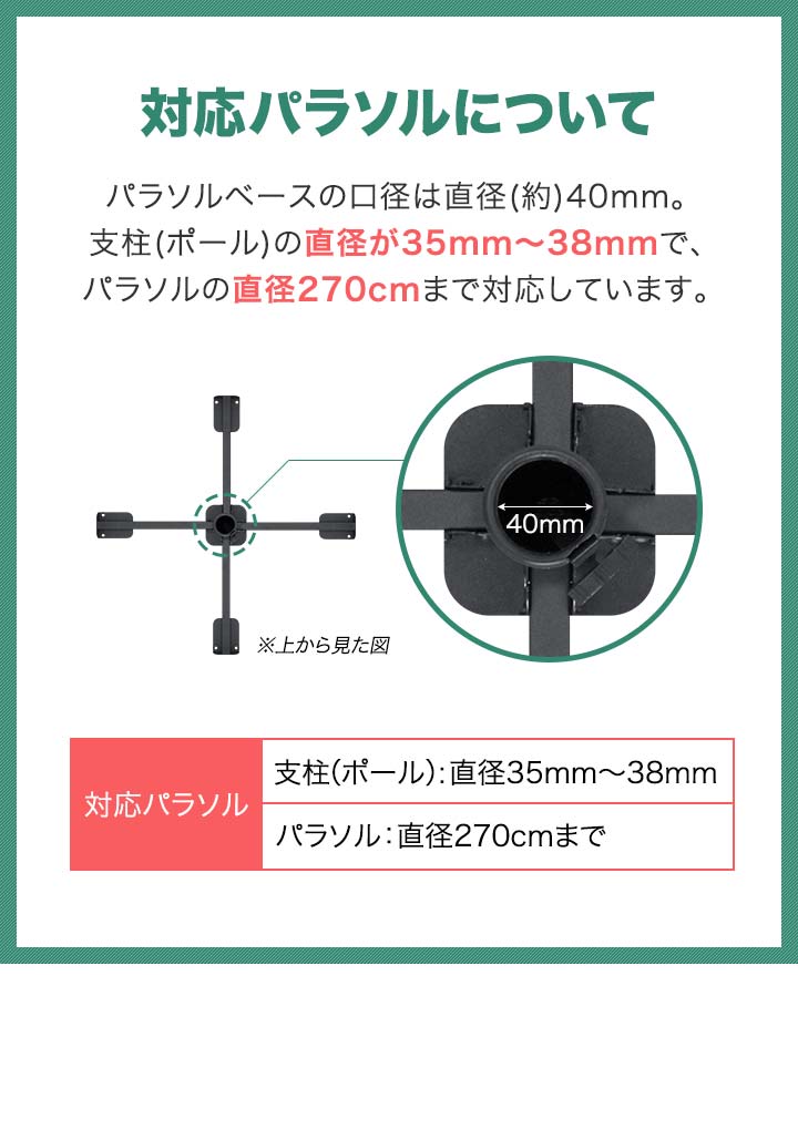 ヤフー1位 パラソル用 ベーススタンド パラソルベース 折りたたみ