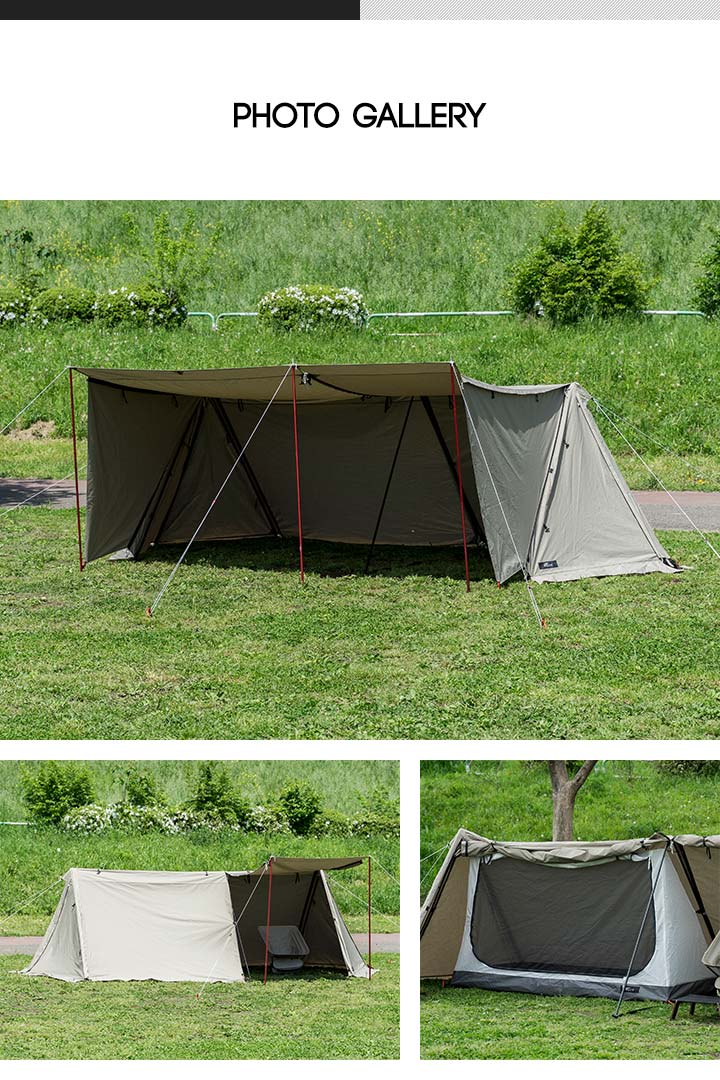 FIELDOOR 1年保証 パップテント TC 450 大型 ワイド 1人用 4.5m