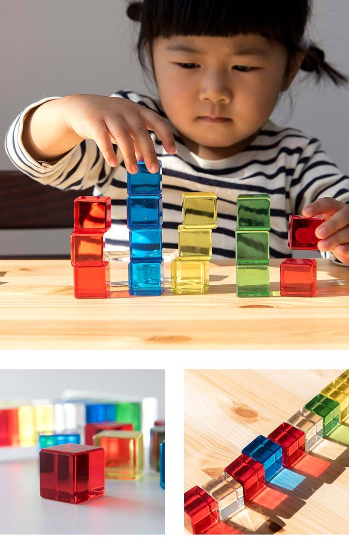 アクリル積み木 23ピース 3歳以上 Rizkiz おしゃれ カラフル クリア ブロック プレゼント 女の子 子供 樹脂 男の子 知育 知育玩具 色遊び 誕生日 送料無料 透明 激安本物 知育