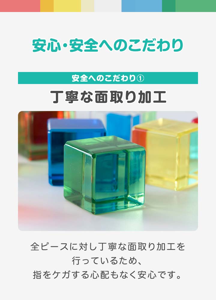 RiZKiZ 1年保証 アクリル積み木 25ピース 透明 クリア カラフル