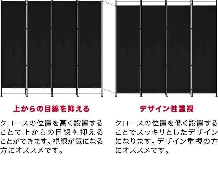 1年保証 クロスパーテーション 4連 200cm 布タイプ 安定足対応