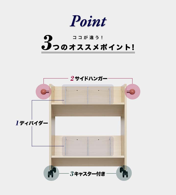 1年保証 ファイルワゴン ファイルラック 2段 A4 幅55cm x 奥行35cm x