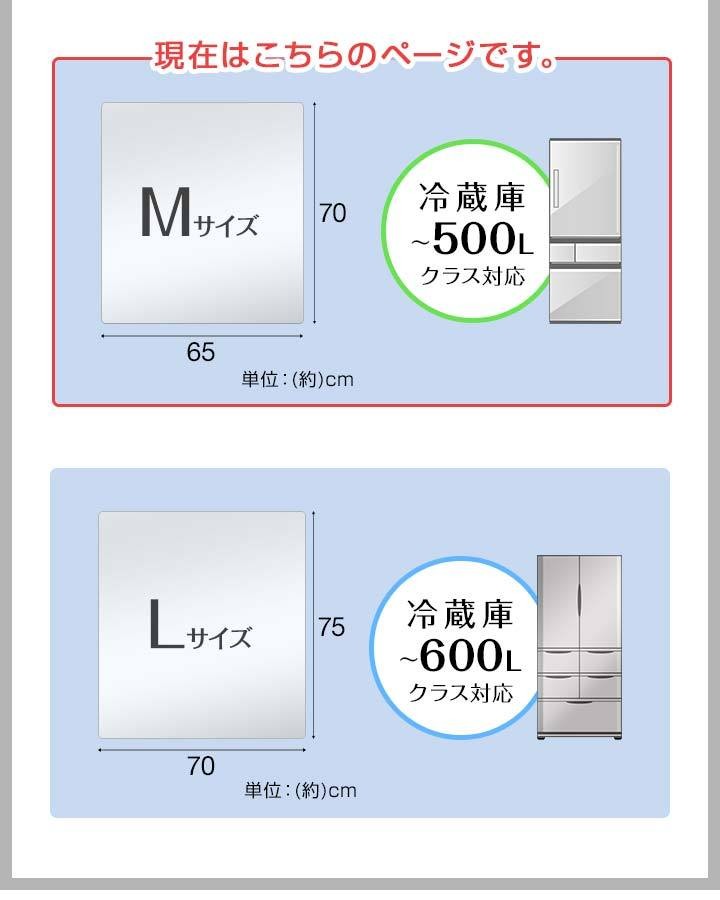 冷蔵庫 マット 透明 キズ 防止 M サイズ 65x70cm ?500L用 硬質 ...