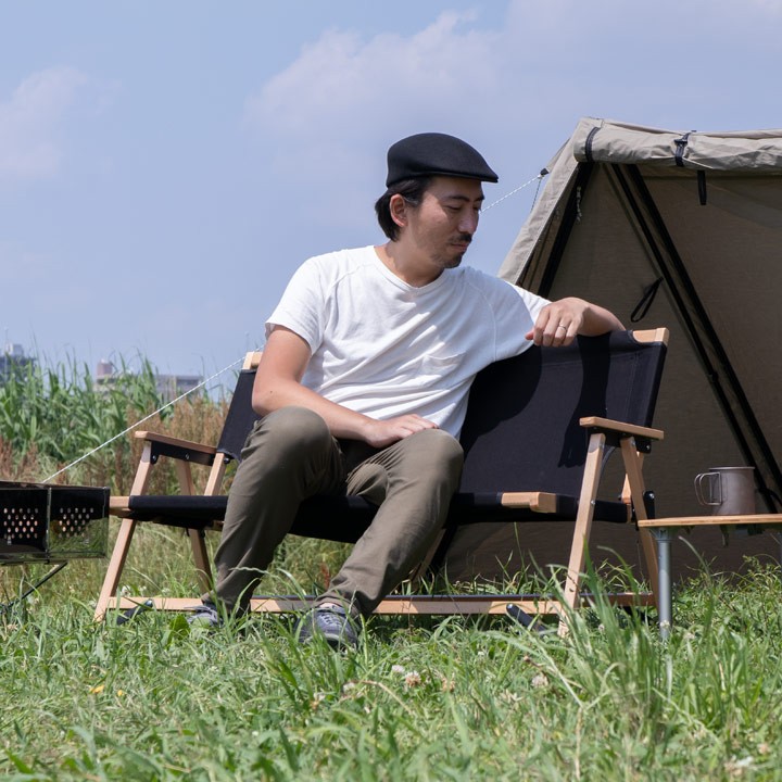 FIELDOOR アウトドアチェア ベンチ 二人掛け 2人用 木製