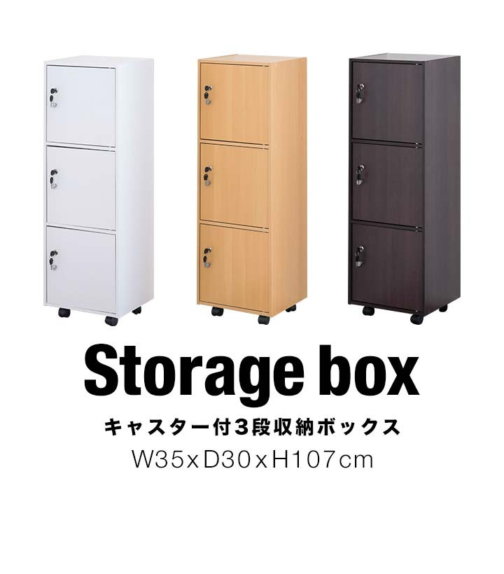 収納ラック 3段 収納ボックス 書類 書庫 ファイル収納 キャビネット 鍵付き 35x30x107cm ロッカー 本棚 扉 カラーボックス キャスター  会社 オフィス 送料無料 :ys-a17968:bargainprice - 通販 - Yahoo!ショッピング