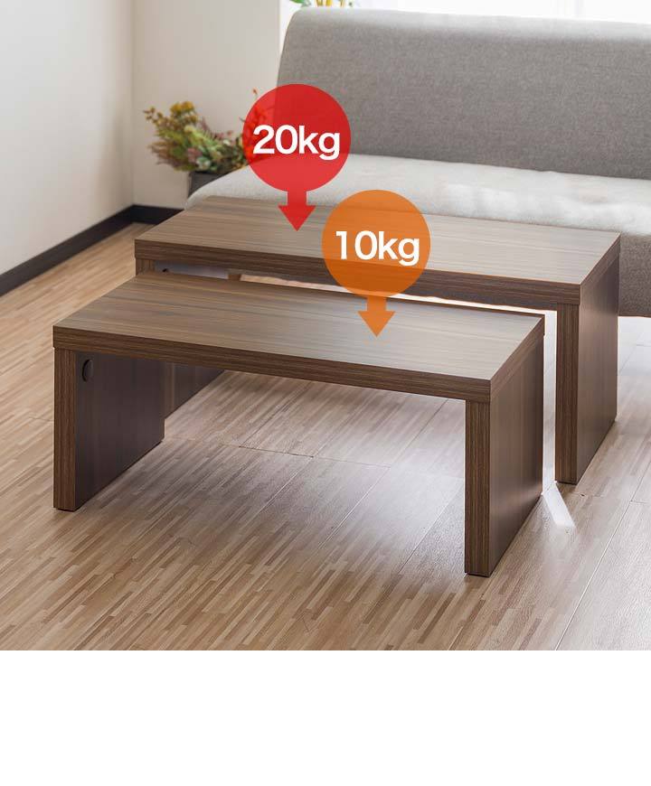 1年保証 テーブル ローテーブル 2点セット 幅90cm おしゃれ 木目調 長方形 座卓 ネストテーブル スタッキング 収納 北欧 リビングテーブル  送料無料