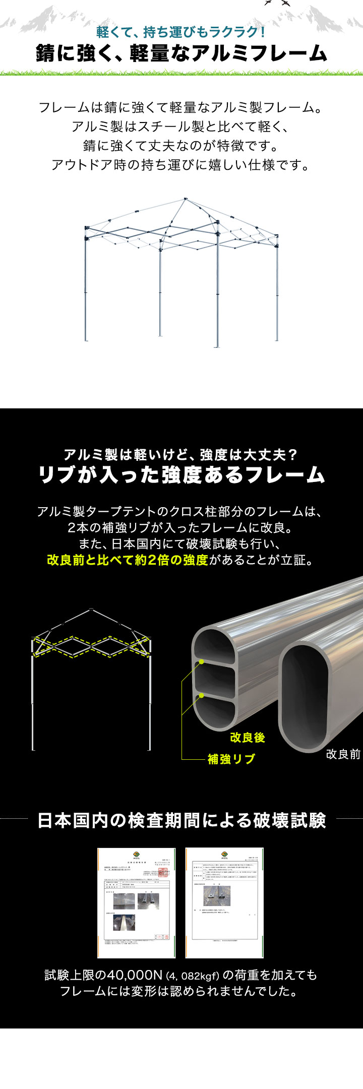 FIELDOOR（フィールドア） ワンタッチタープテント 2.5m×2.5m 横幕