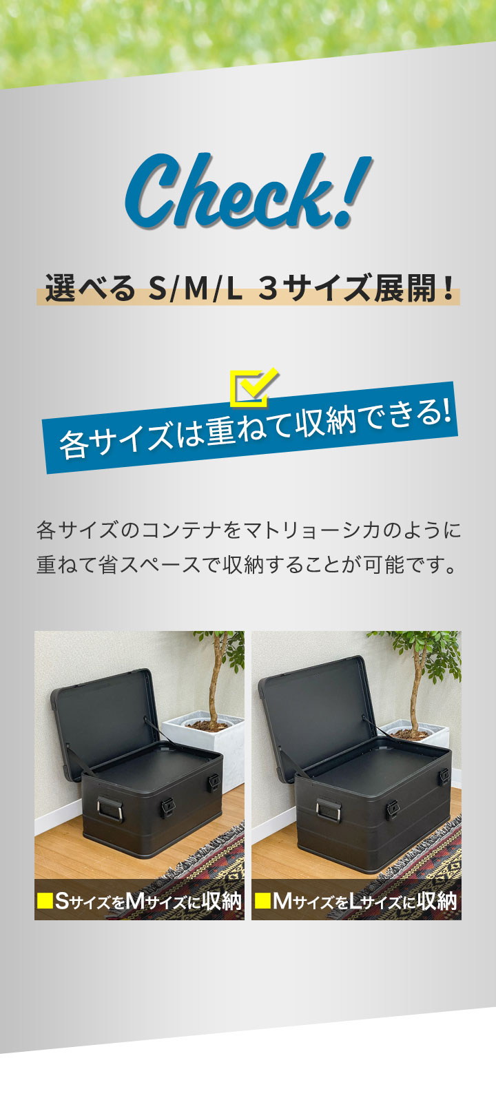 FIELDOOR（フィールドア） コンテナボックス キャンプ フタ付き 角