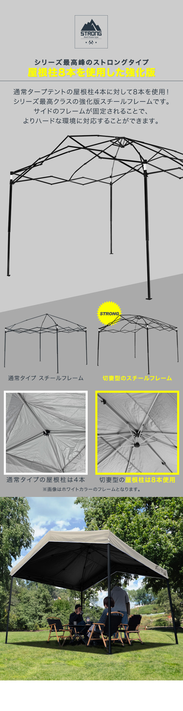 FIELDOOR（フィールドア） タープテント ワンタッチ 3m 3m 完全遮光