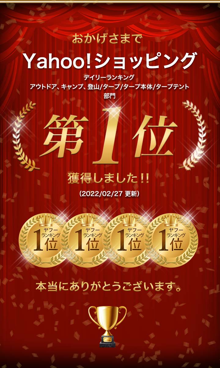 ヤフー1位 タープテント 安心の1年保証 2.5m×2.5m ワンタッチ FIELDOOR