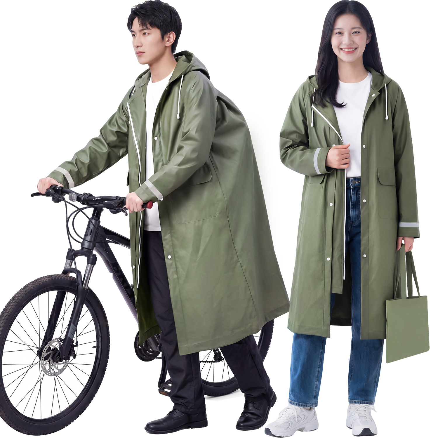 レインコート 自転車 リュック レディース 自転車レインコート ロング