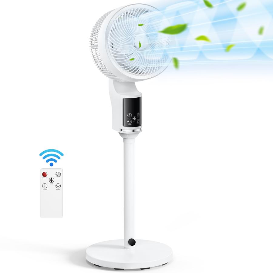 扇風機 dcモーター 360°首振り サーキュレーター 3D 静音 パワフル送風 節電 省エネ 24畳 高さ調節 リモコン付き 空気循環 熱中症対策 衣類乾燥 軽量 組立簡単 | ブランド登録なし | 01