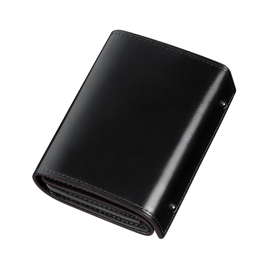 未使用コンテス★メンズ2つ折りウォレット ホースヘアー レザー本革 黒 ドイツ製 財布 メンズ 二つ折り 栃木レザー 本革 メンズ財布 革 二つ折り財布
