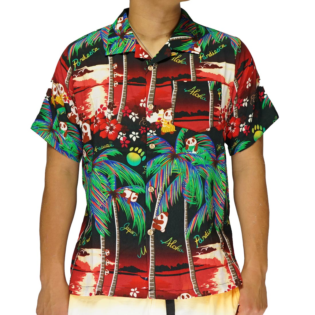 パンディエスタ PANDIESTA シャツ 半袖 パンダ アロハ メンズ