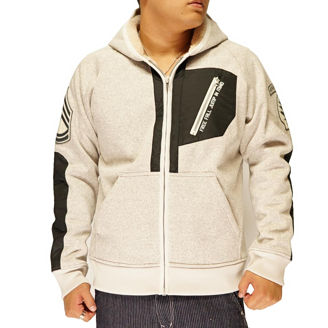 AVIREX（アヴィレックス） 長袖 ニット ボア ボンディング スウェット