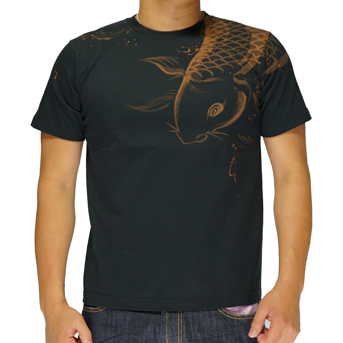 羽水 うすい 鯉 手描き 和柄Tシャツ 半袖 koi19bg