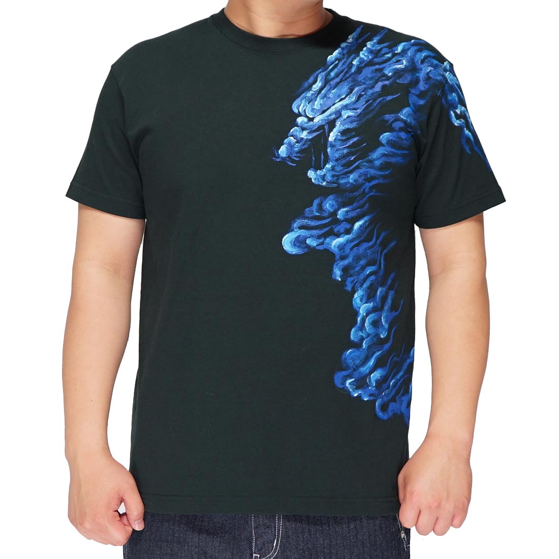 羽吹 うすい 和柄 Tシャツ 手描き メンズ 青龍 半袖 21ao : ジーンズ