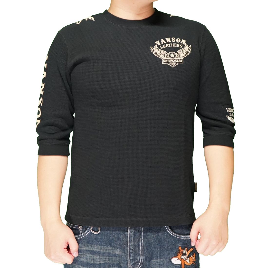 バンソン　VANSON Thermal LONG SLEEVE TEE サーマル VANSON（バンソン） VANSON Tシャツ 6分袖 メンズ サーマル NVLT-2109