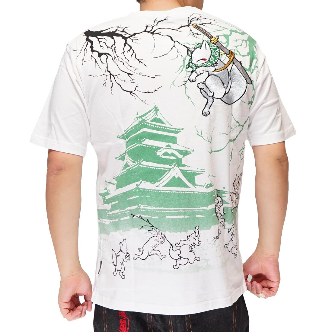今昔 こんじゃく 和柄 Tシャツ 半袖 メンズ 狐 コソ泥 参丸一 KJ-26005