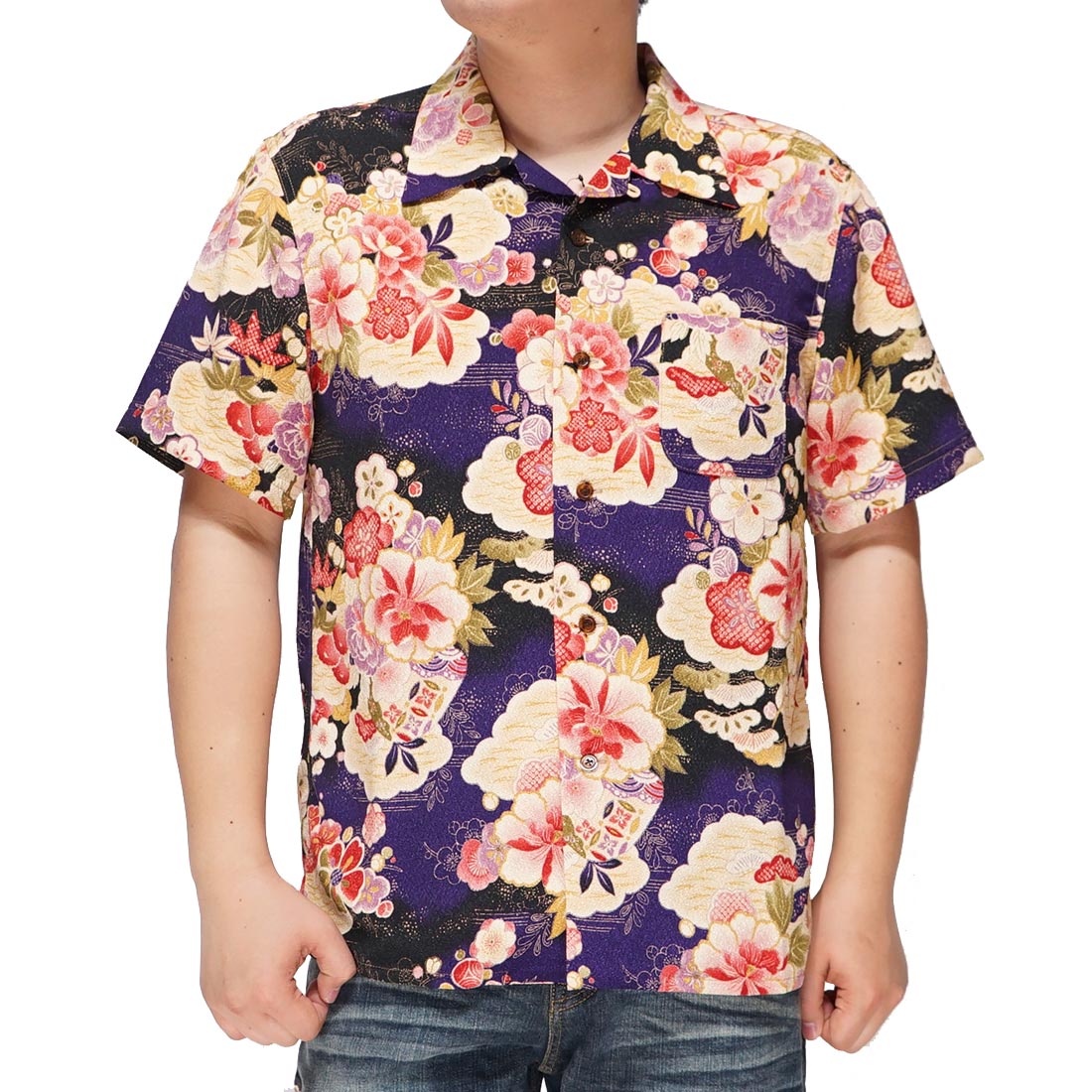 衣櫻 ころもざくら 和柄 半袖シャツ 日本製 MADE IN JAPAN メンズ 二越