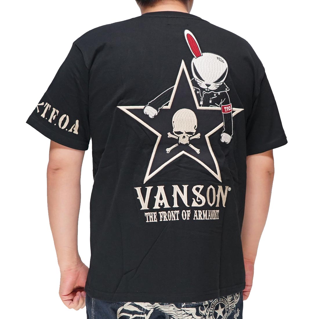 VANSON バンソン クローズ メンズ デスラビット Tシャツ 半袖 T.F.O.A 武装戦線 CRV-2204