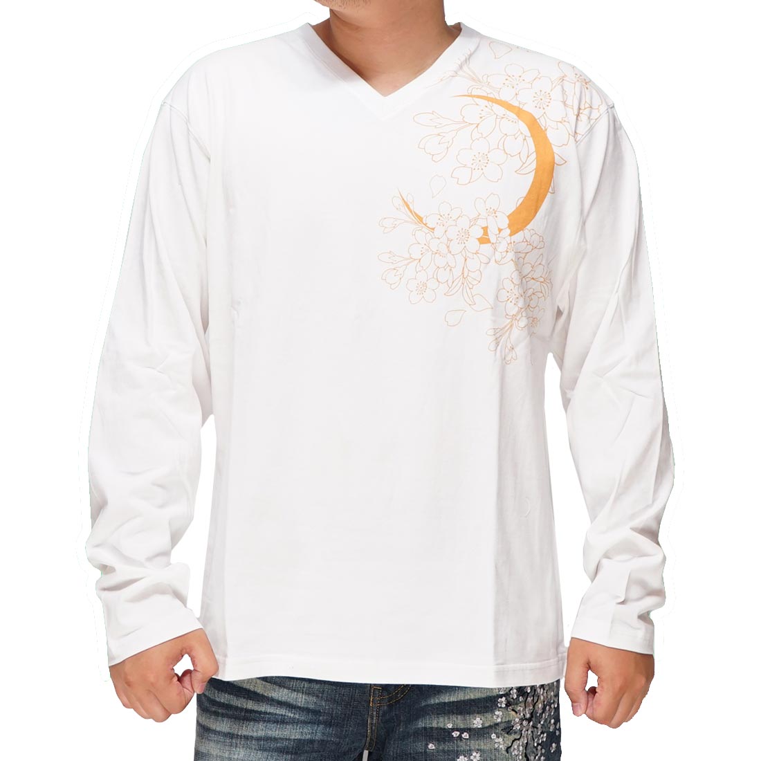 絡繰魂 カラクリダマシイ 和柄 ロング Tシャツ ロンT 長袖 メンズ V